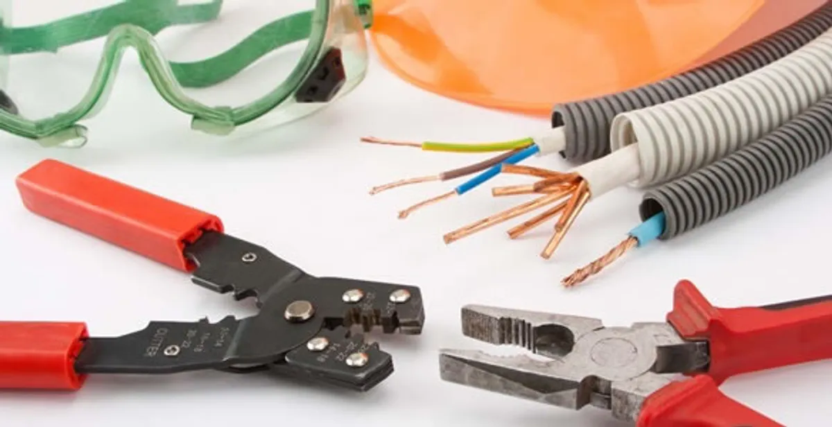 Electrical wiring repair with professional tools and safety equipment in Amado, AZ