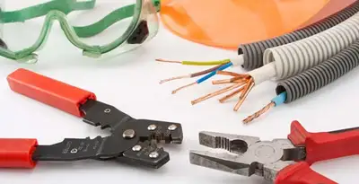Electrical wiring repair with professional tools and safety equipment in Sahuarita, AZ