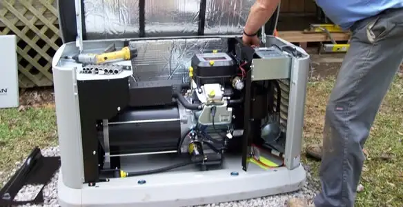 generator installation service showing technician connecting and configuring generator components in Tucson, AZ