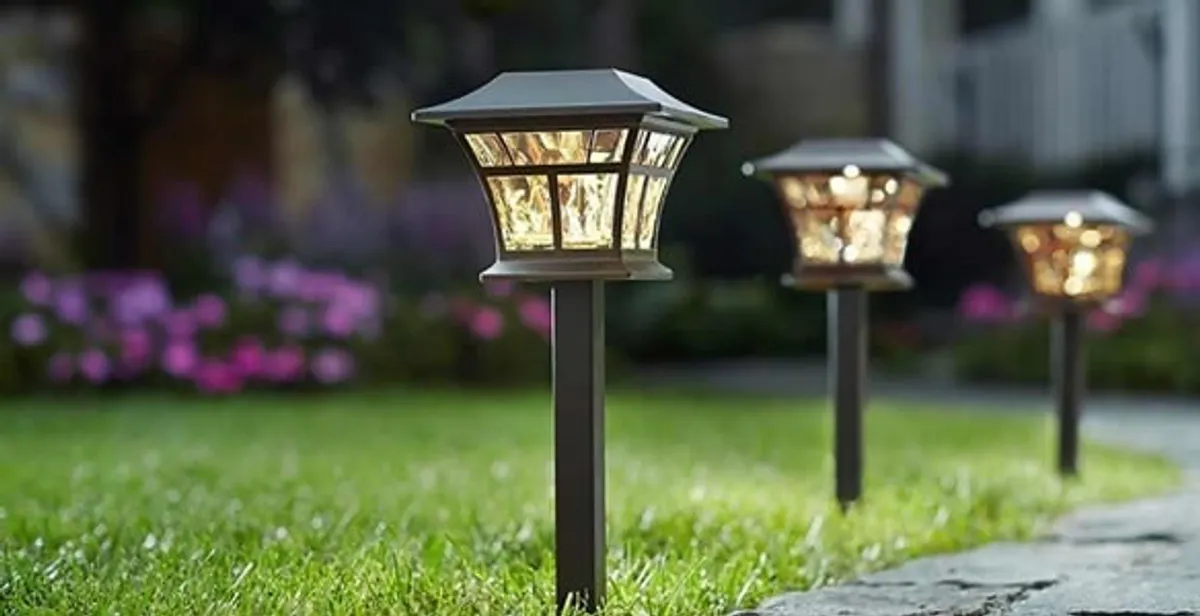 landscape lighting installation services with professionally installed pathway lights in Tucson, AZ