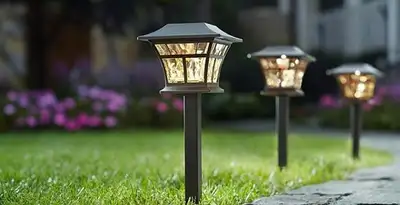 landscape lighting installation services with professionally installed pathway lights in Tucson, AZ