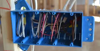 new construction wiring installation featuring electrical boxes and cable routing by expert electricians in Tucson, AZ